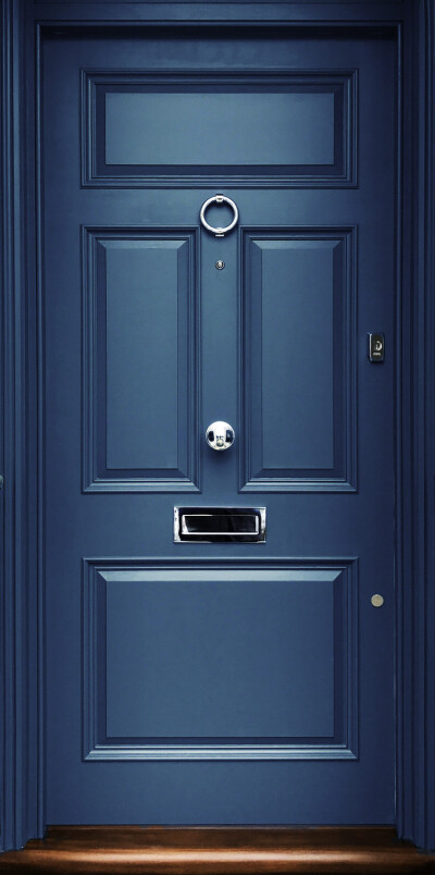 An image of a blue front door
